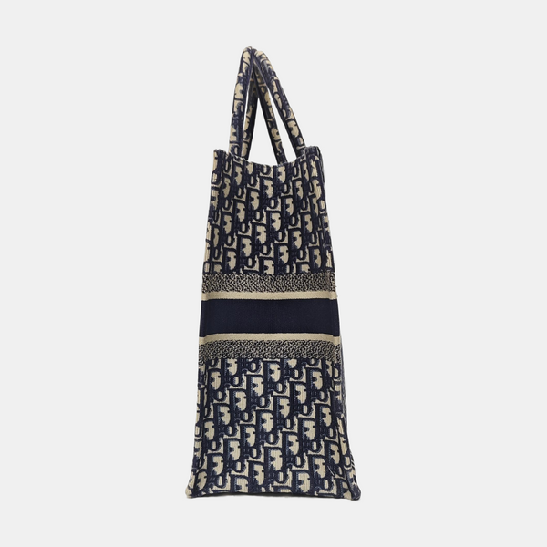 Book Tote Large Oblique Canvas Blue