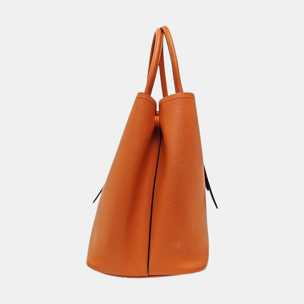 Double Large Saffiano Calfskin Orange