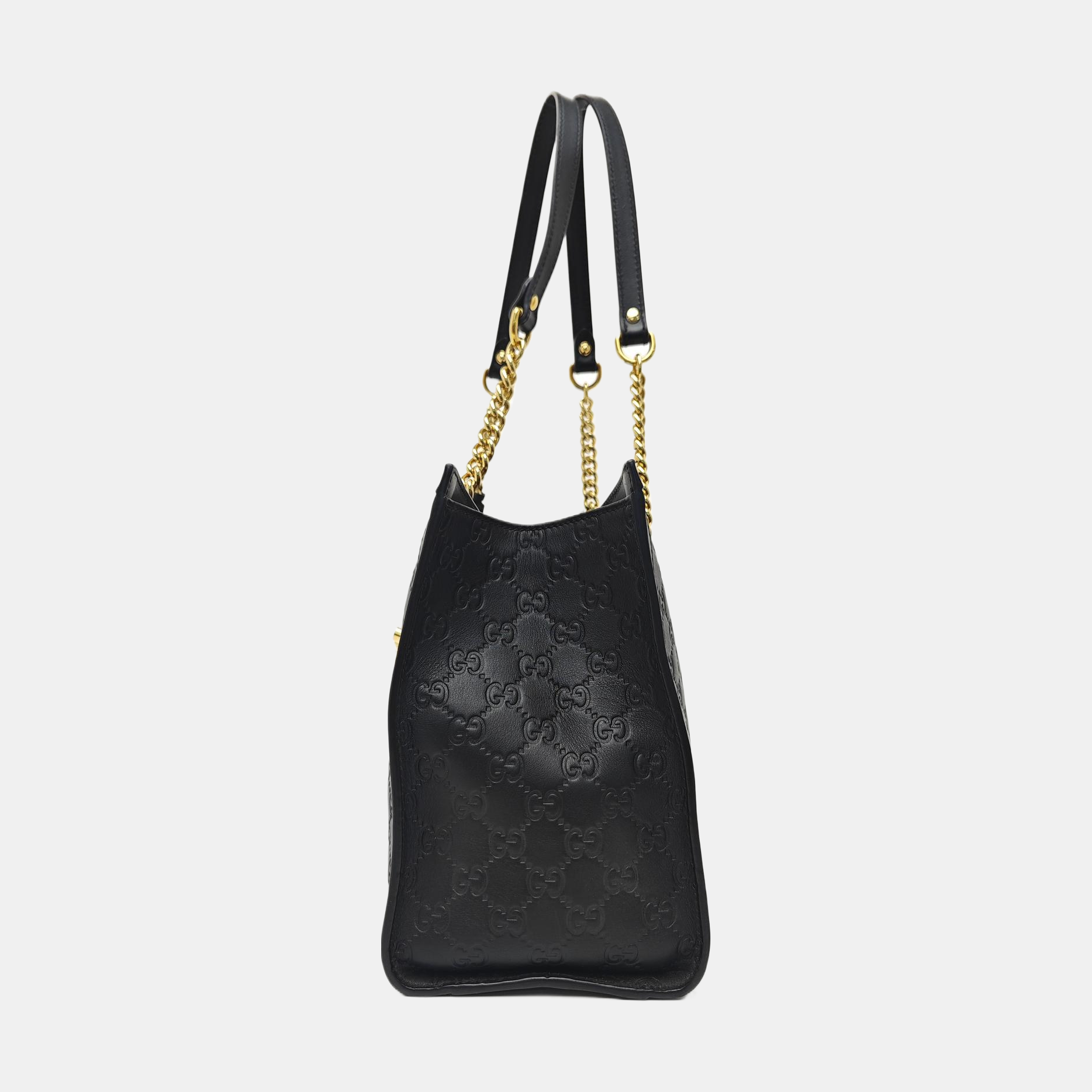 Padlock Medium Monogram Calfskin Black