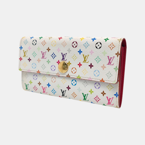 Monedero Monogram en lona revestida blanca