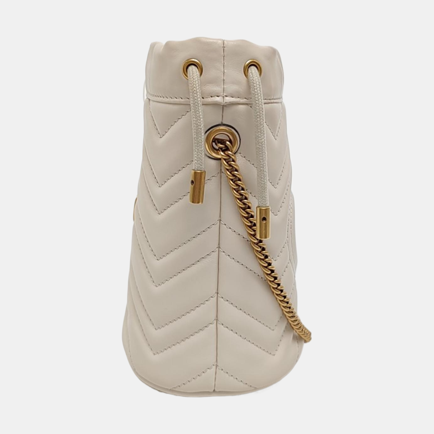 GG Marmont Mini Piel de Becerro Acolchada Blanca