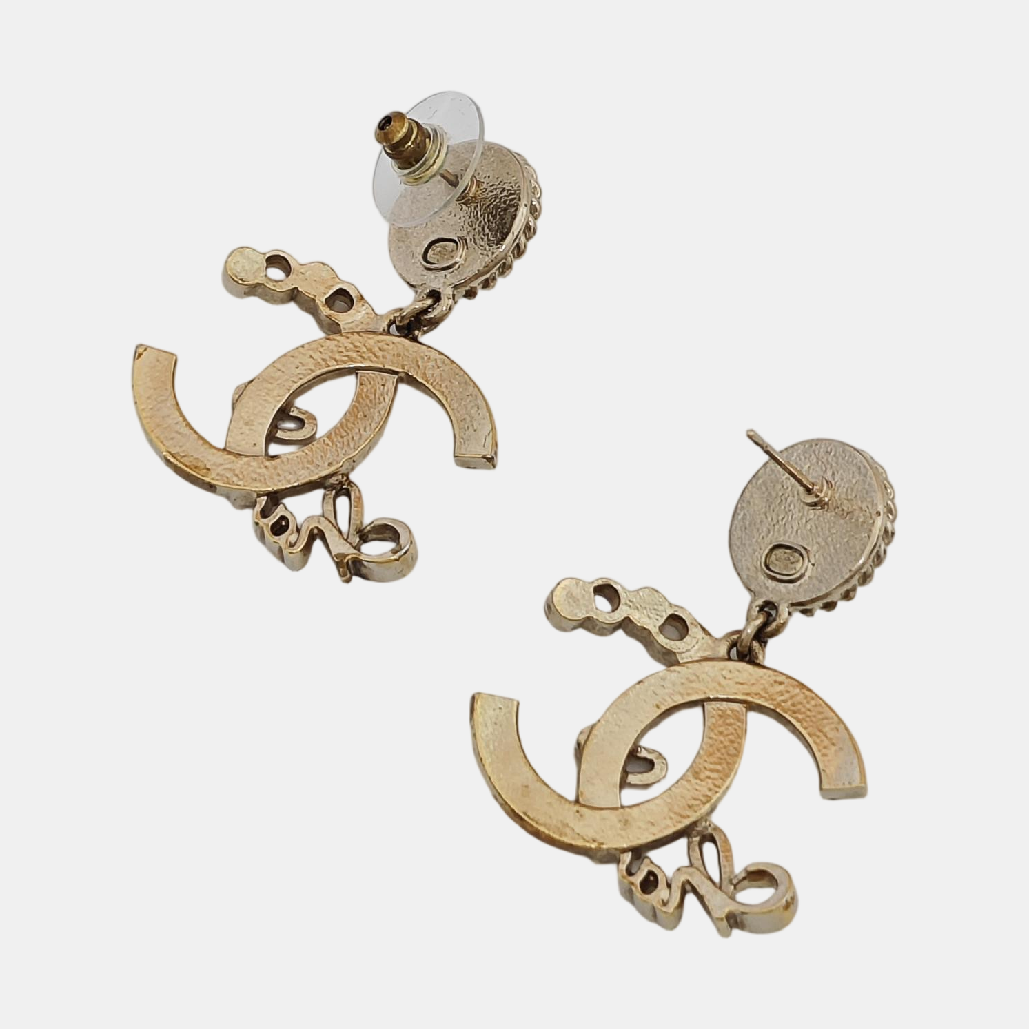 CC Logo Metal Gold Earrings