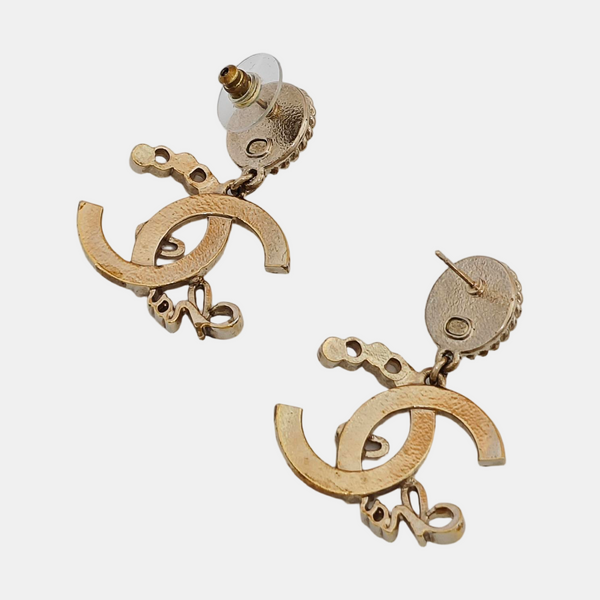 CC Logo Metal Gold Earrings
