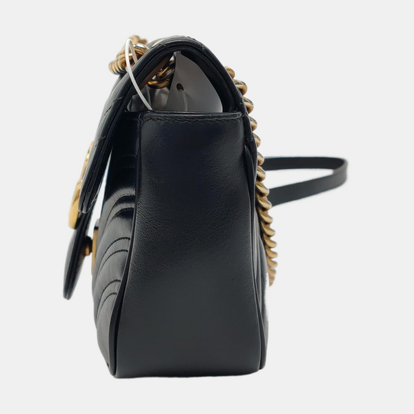 GG Marmont Small Quilted Calfskin Black