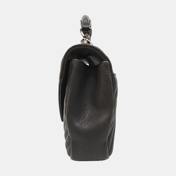 COLLEGE Medium Chevron Calfskin Gray