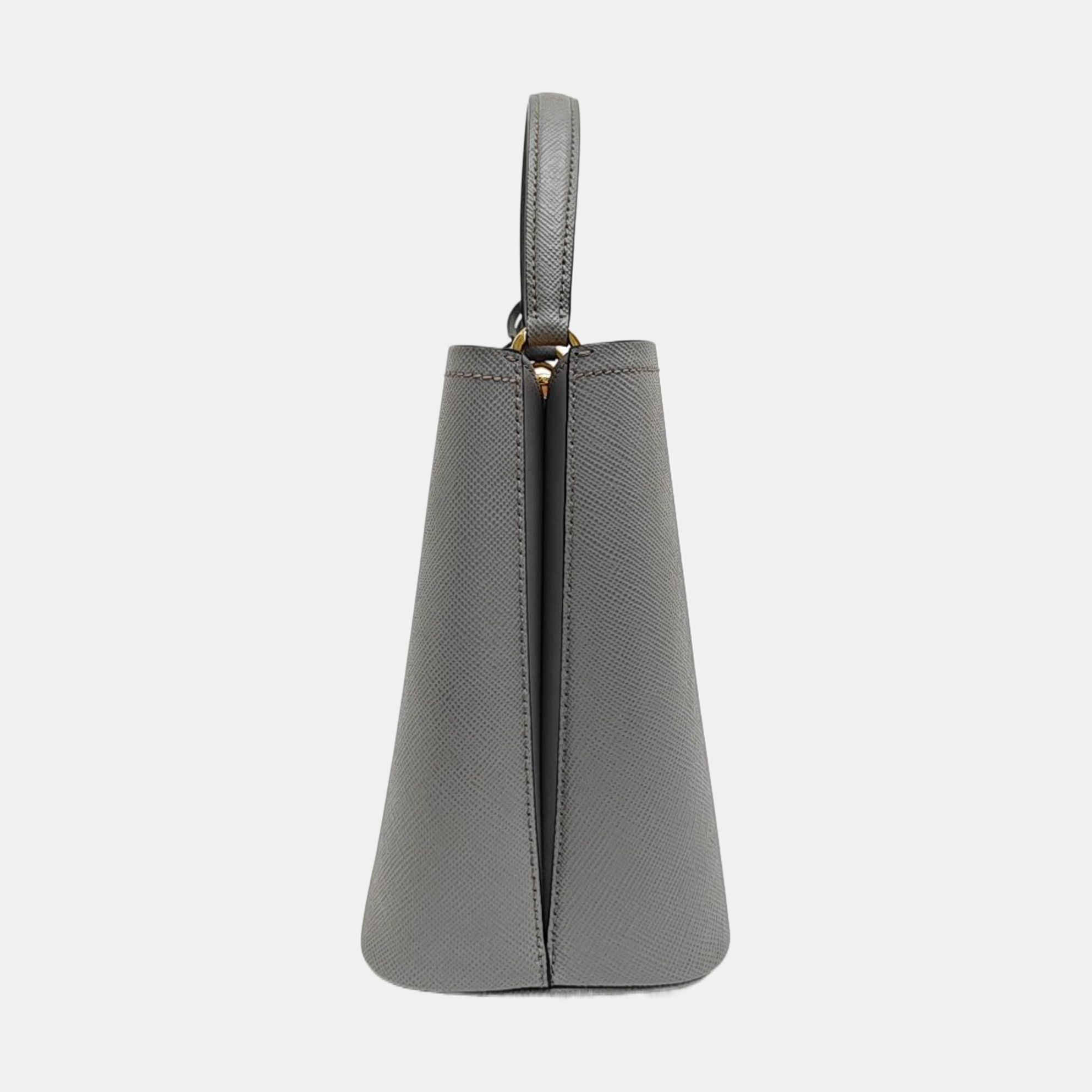 Panier Medium Saffiano Calfskin Gray