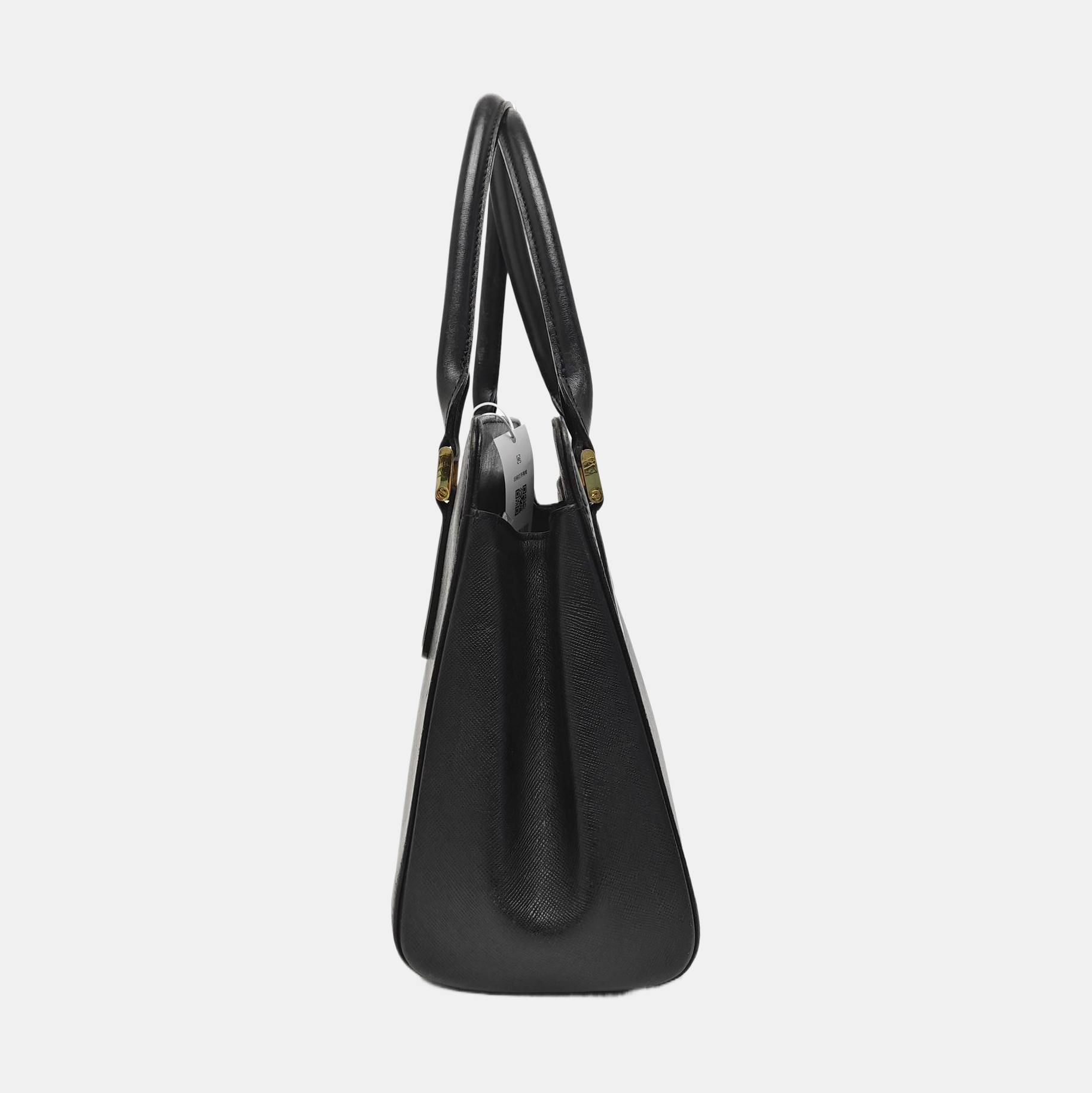 Calfskin Top Handle Bag Black