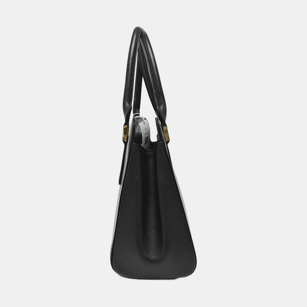 Calfskin Top Handle Bag Black