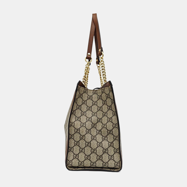 Padlock Medium Monogram Coated Canvas Beige