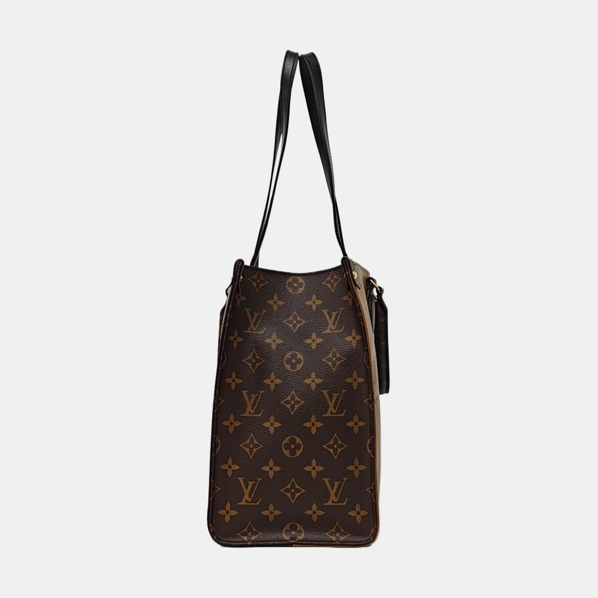 Authenticated pre-owned  ONTHEGO MM Monogram Coated Canvas Brown - Tote Bag at Looply