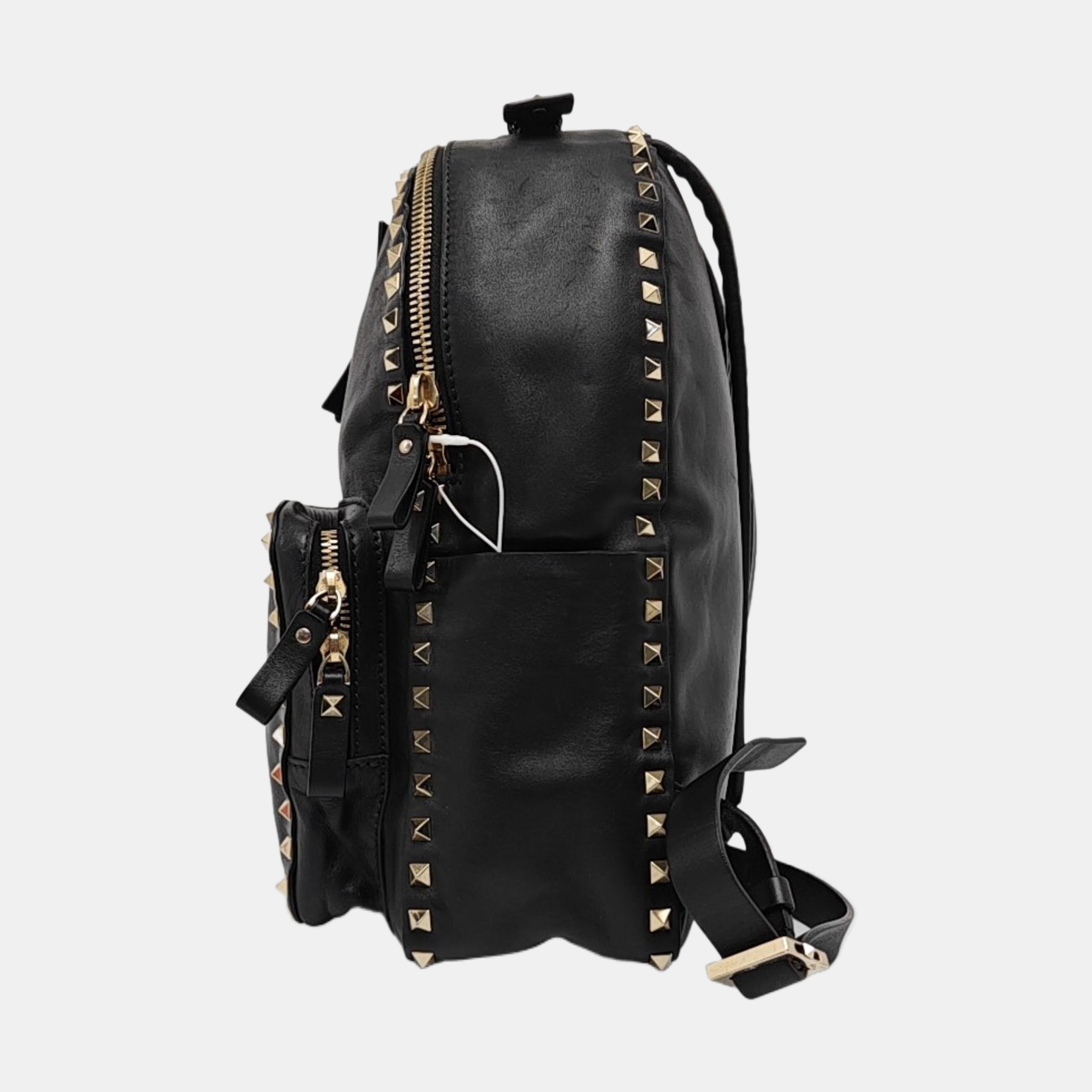 Rockstud Calfskin Black