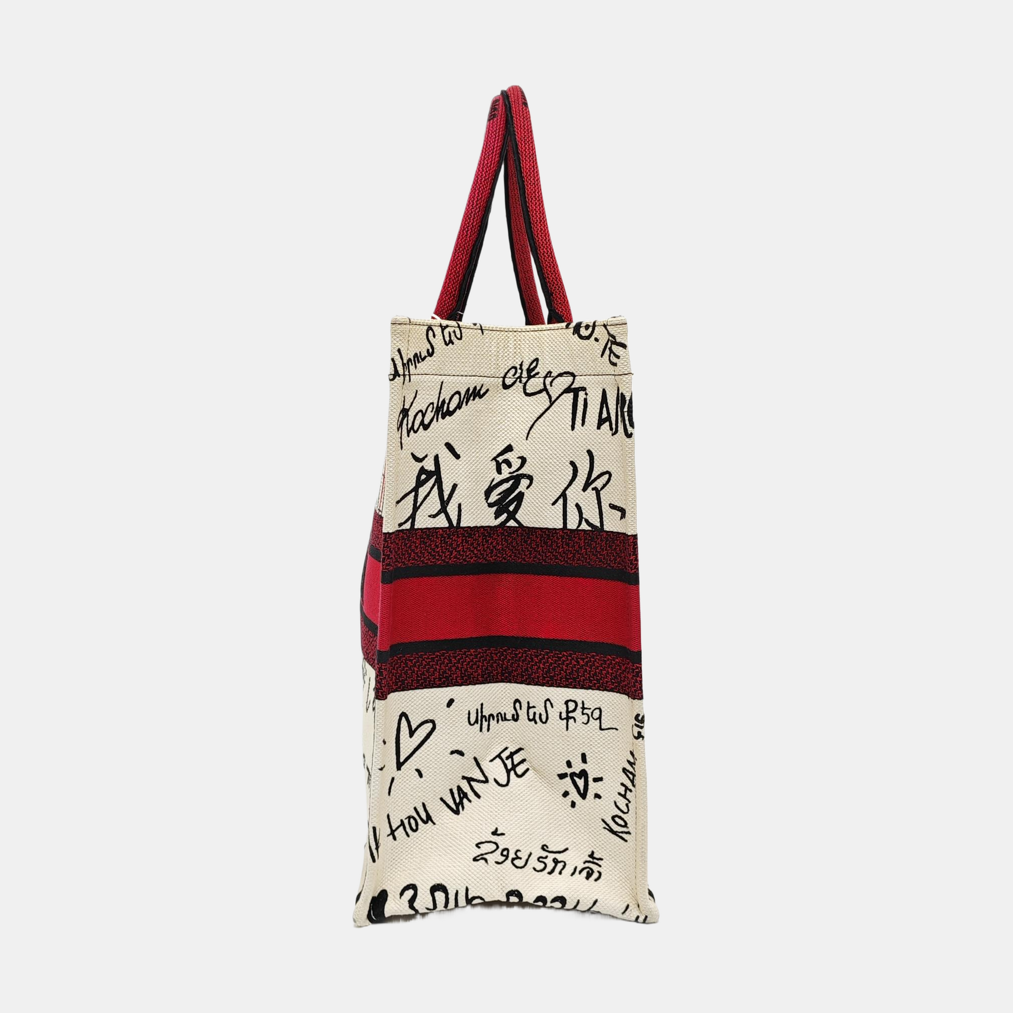 Authenticated pre-owned  Book Tote Large Canvas White - Tote Bag at Looply