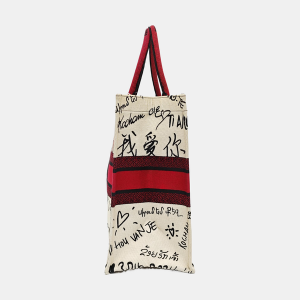 Authenticated pre-owned  Book Tote Large Canvas White - Tote Bag at Looply