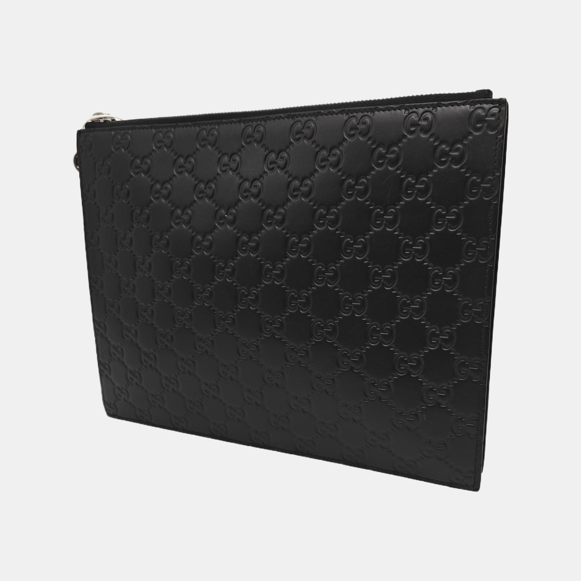 Microguccissima Monogram Calfskin Black