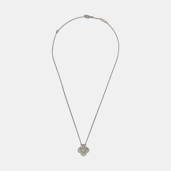 Vintage Alhambra White Gold Silver Necklace