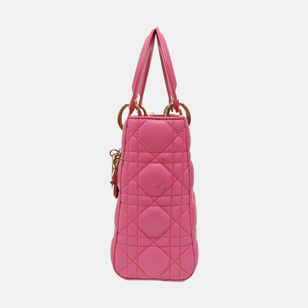 Lady Dior Small Cannage Lambskin Red