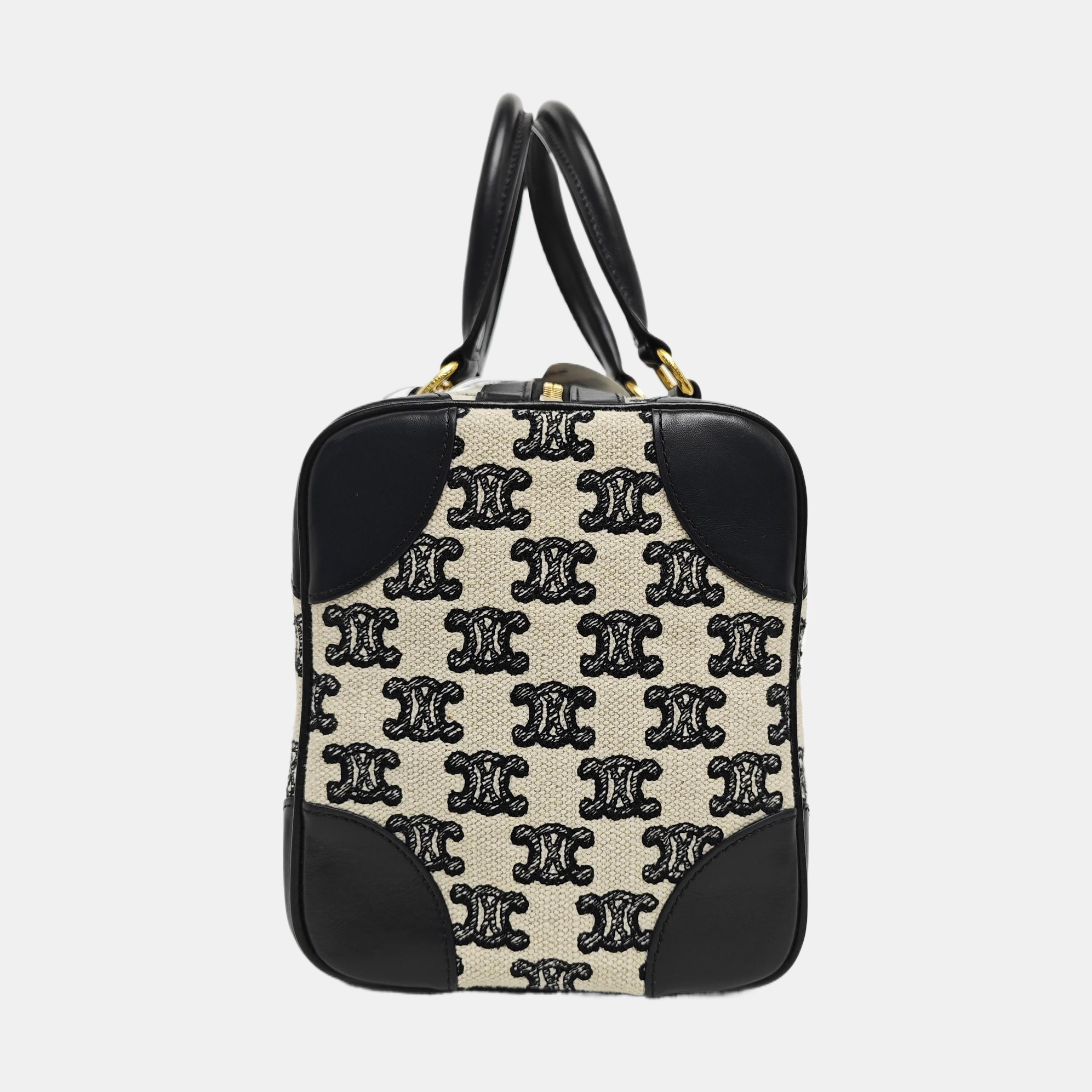 Fabric Top Handle Bag Small White