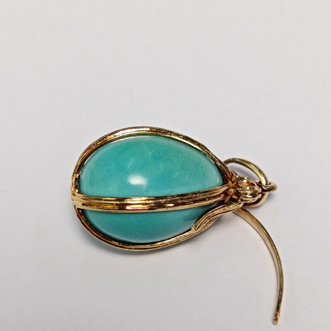 18k Gold Blue Pendant