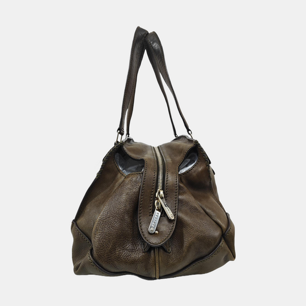 Calfskin Top Handle Bag Green