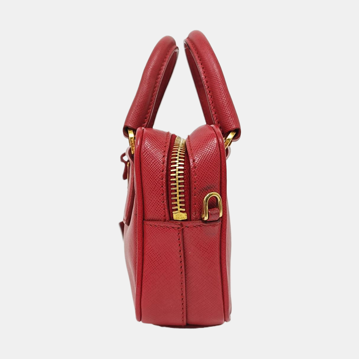 Saffiano Calfskin Shoulder Bag Red