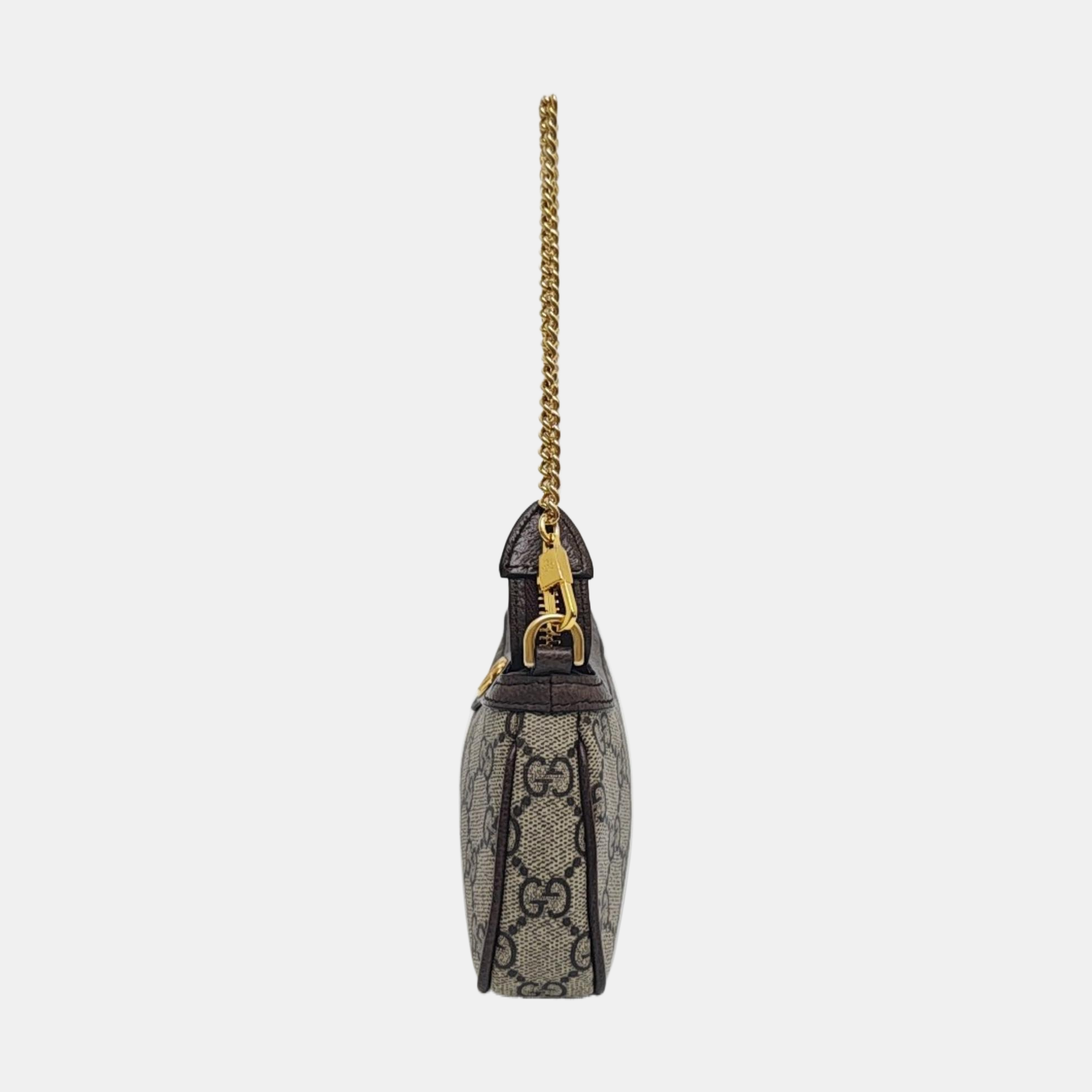 Ophidia Mini Monogram Coated Canvas Beige