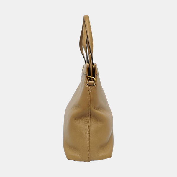 Lambskin Tote Bag Medium Brown
