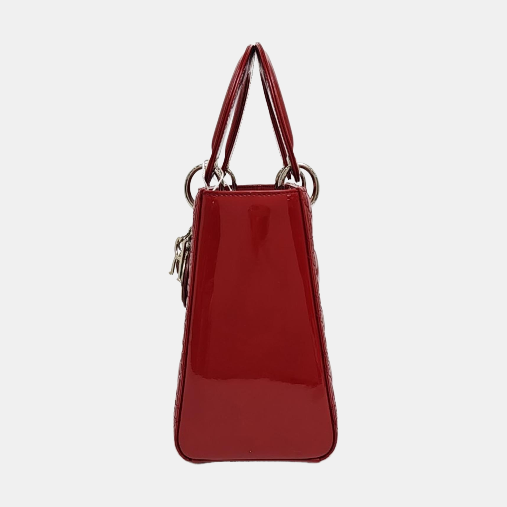 Lady Dior Medium Cannage Patent Leather Red