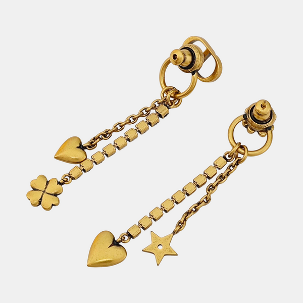 Lucky CD Metal Gold Stud Earrings