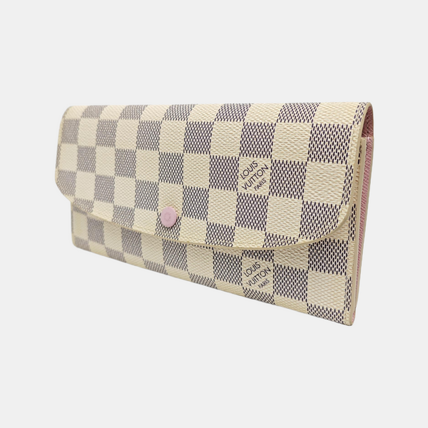 EMILIE Damier Azur Coated Canvas White Wallet