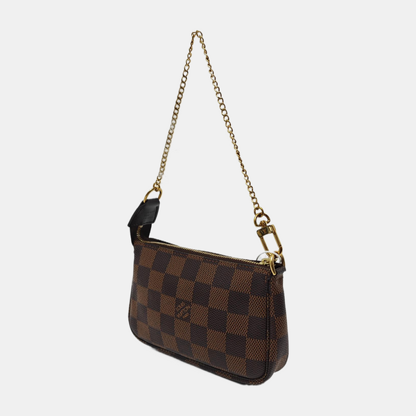 ACCESSOIRES Mini Damier Ebene Coated Canvas Brown