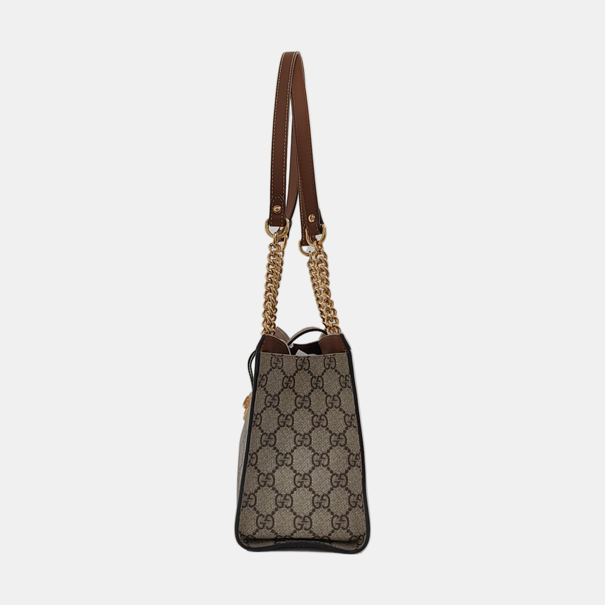 Padlock Small Monogram Coated Canvas Beige