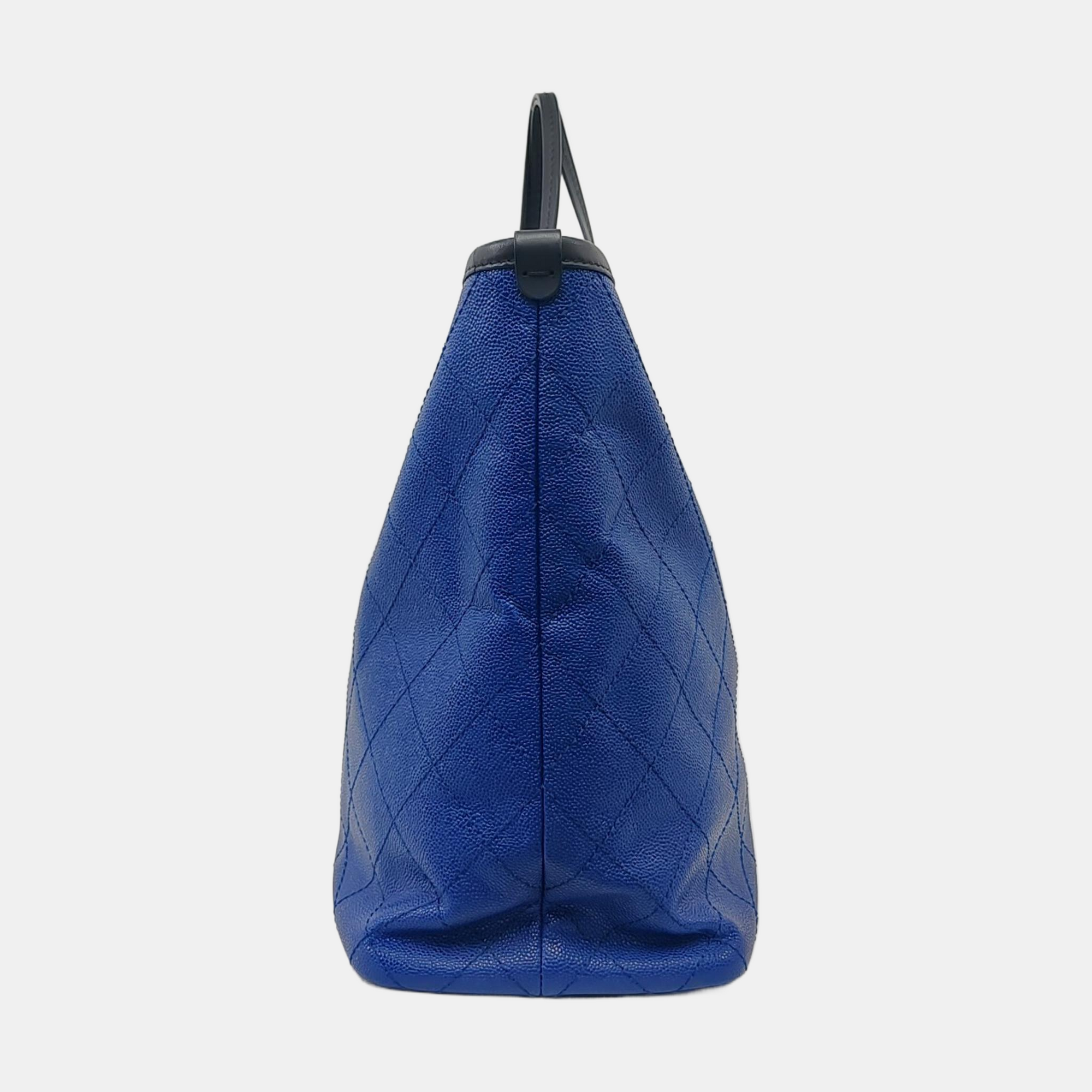 Quilted Grained Calfskin Blue