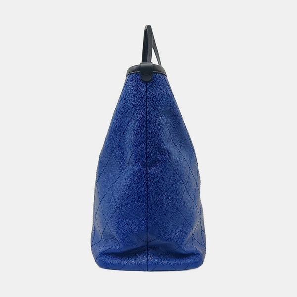 Quilted Grained Calfskin Blue