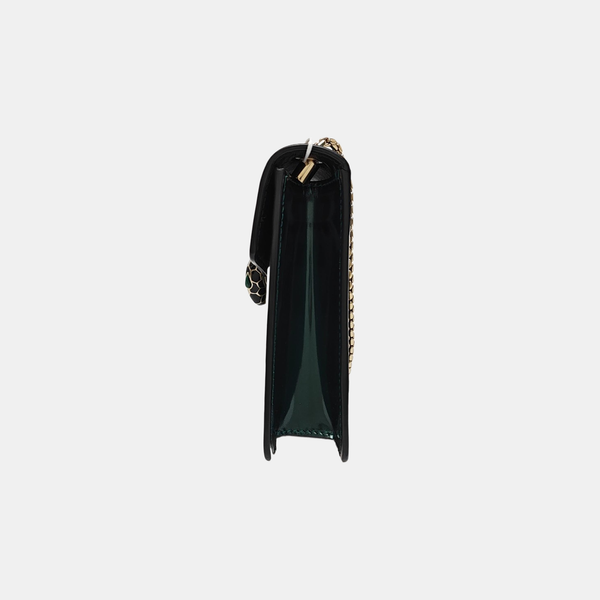 SERPENTI FOREVER Small Quilted Patent Leather Green