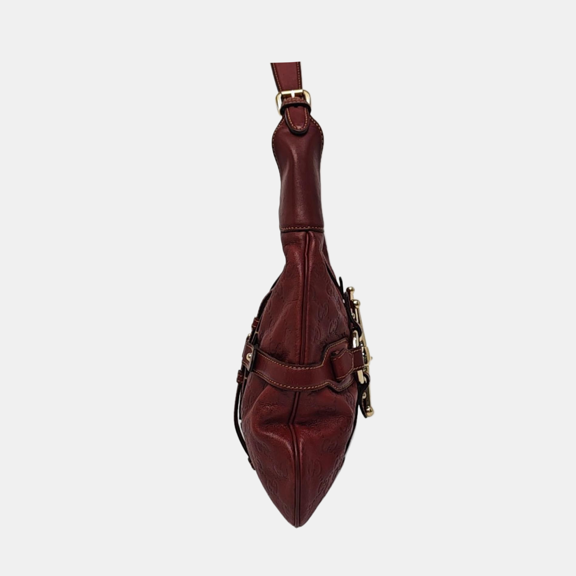 Monogram Calfskin Shoulder Bag Red