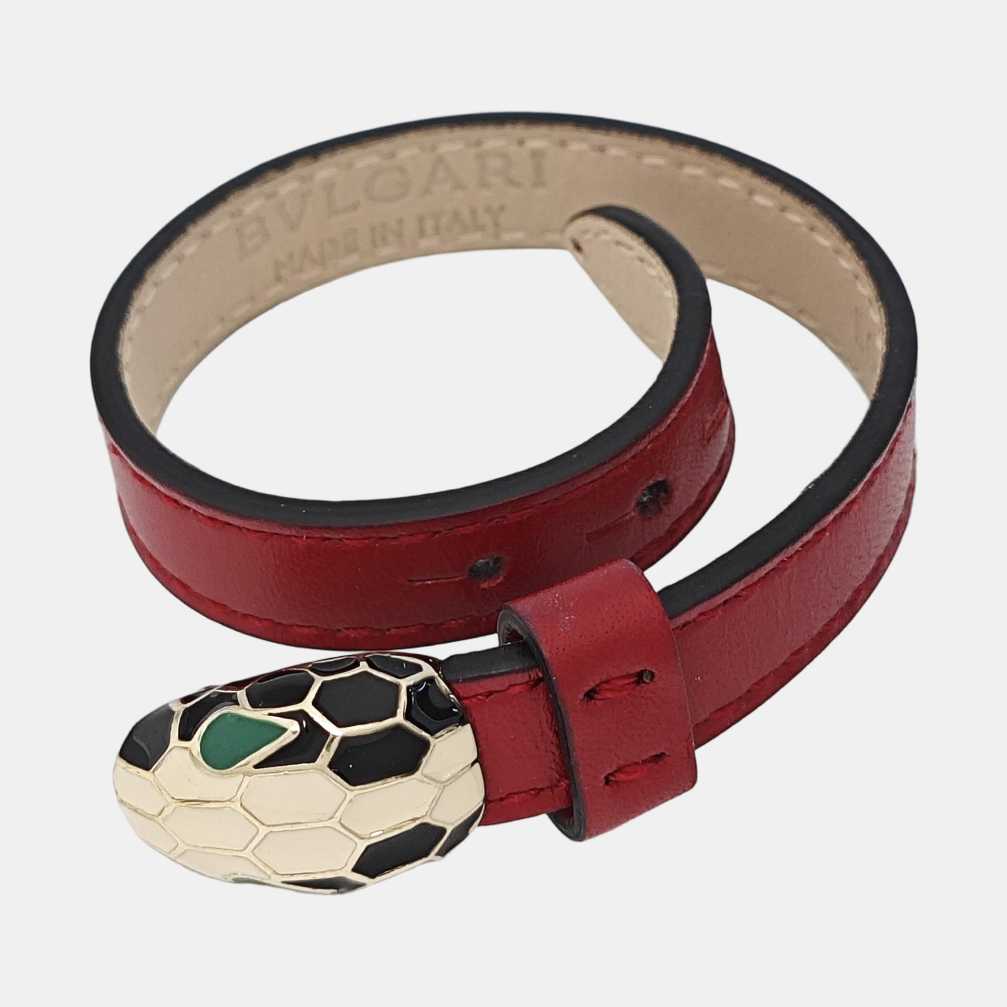 SERPENTI Leather Red Bangle