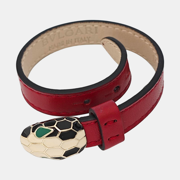 SERPENTI Leather Red Bangle
