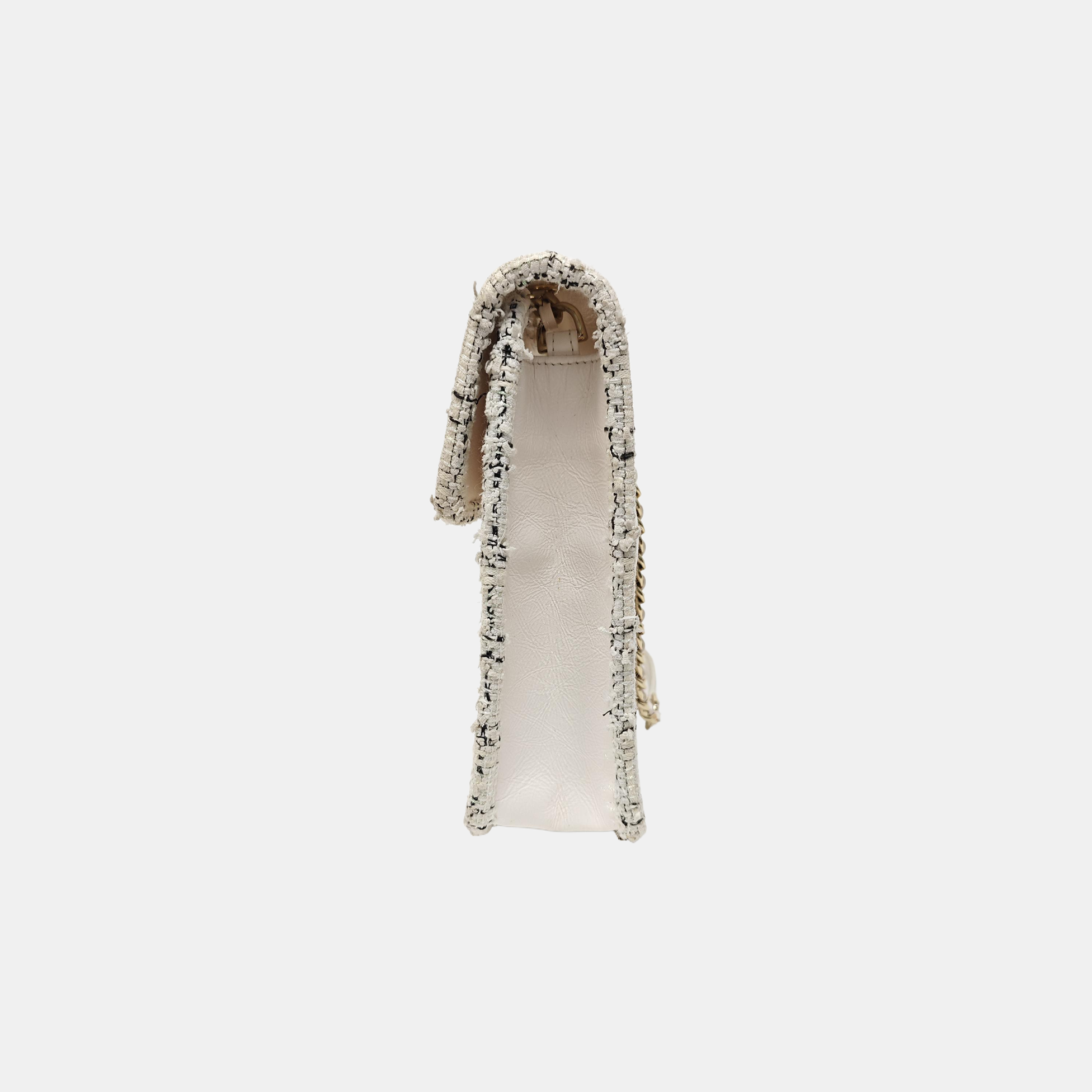 Quilted Calfskin Shoulder Bag White