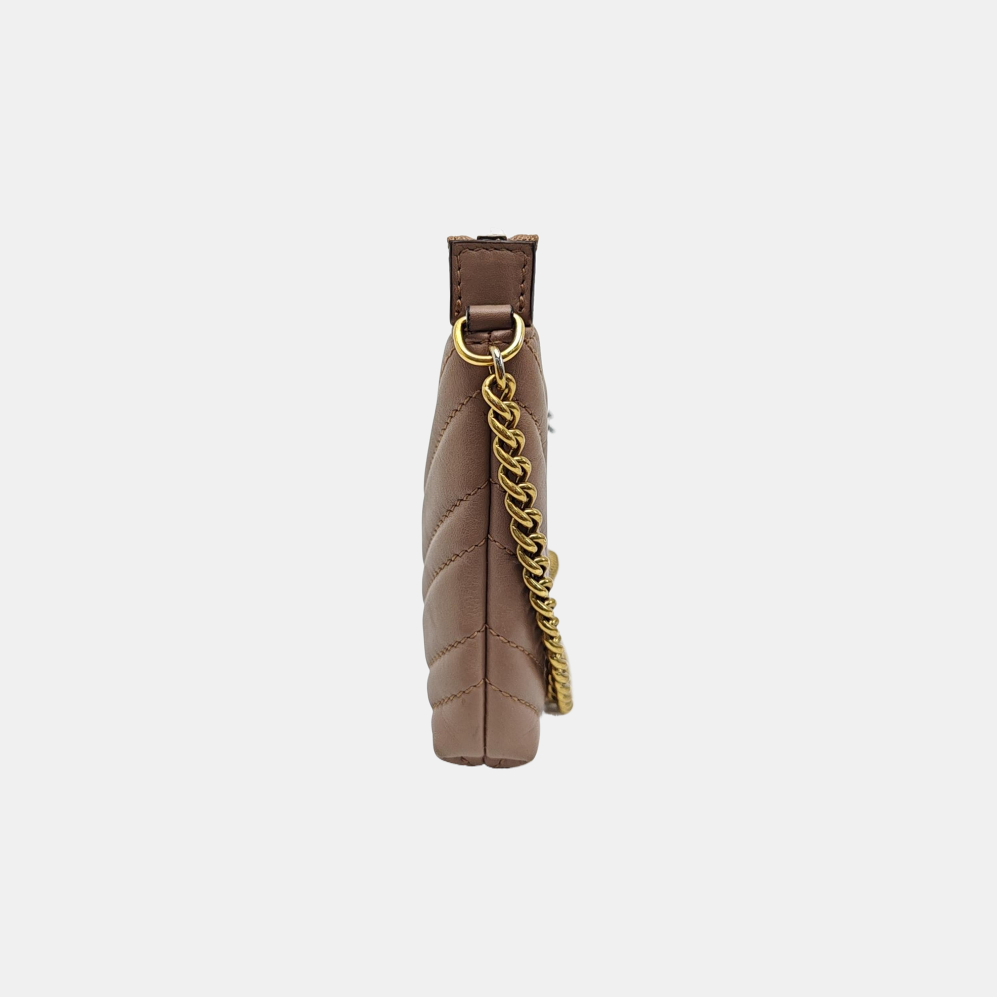 GG Marmont Mini Quilted Calfskin Beige