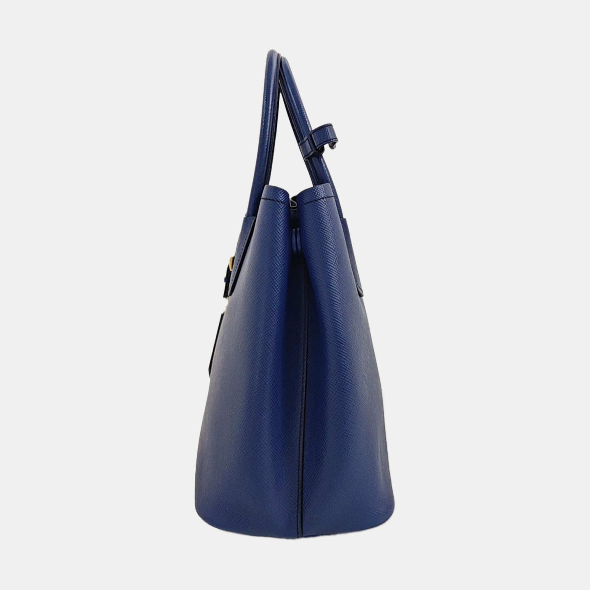 Double Large Saffiano Calfskin Blue