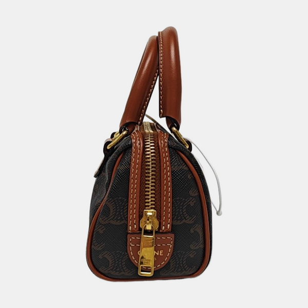 TRIOMPHE CANVAS Mini Coated Canvas Brown