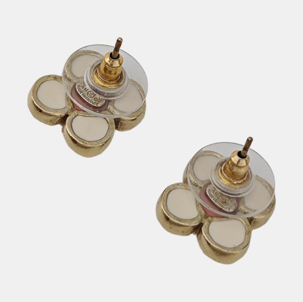 Resin White Stud Earrings