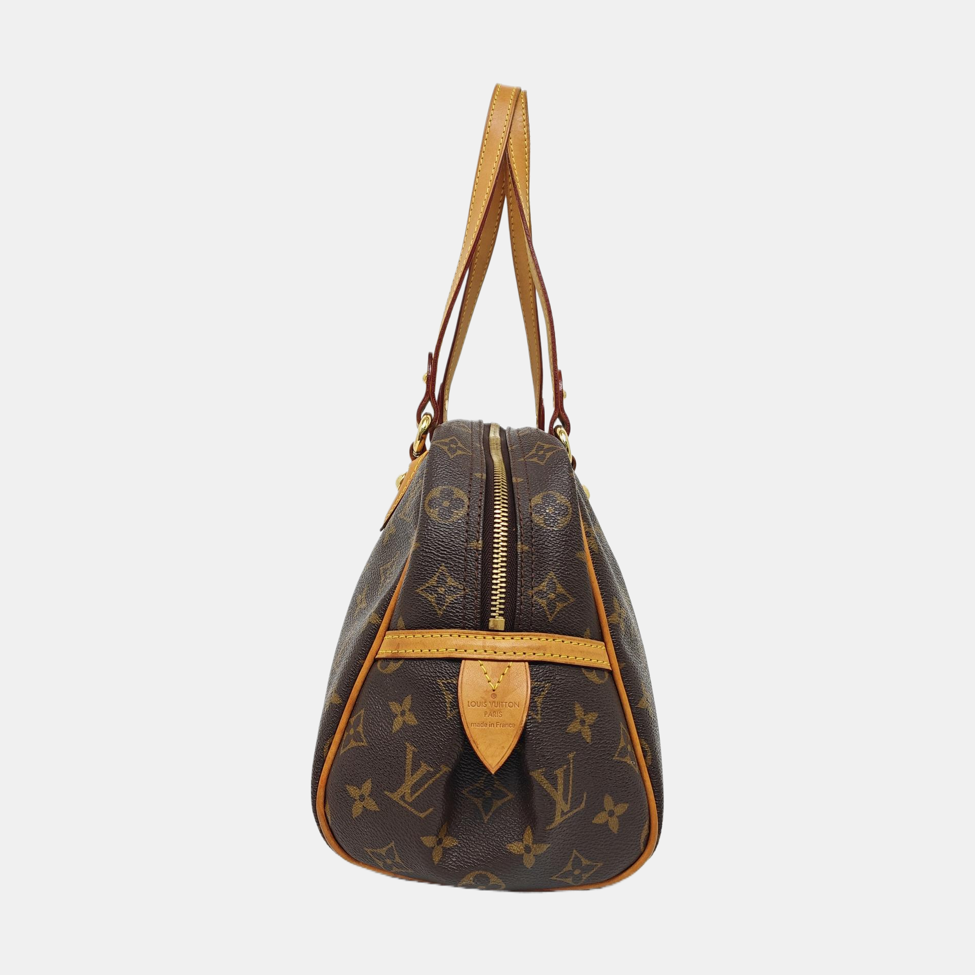 MONTORGUEI PM Monogram Coated Canvas Brown