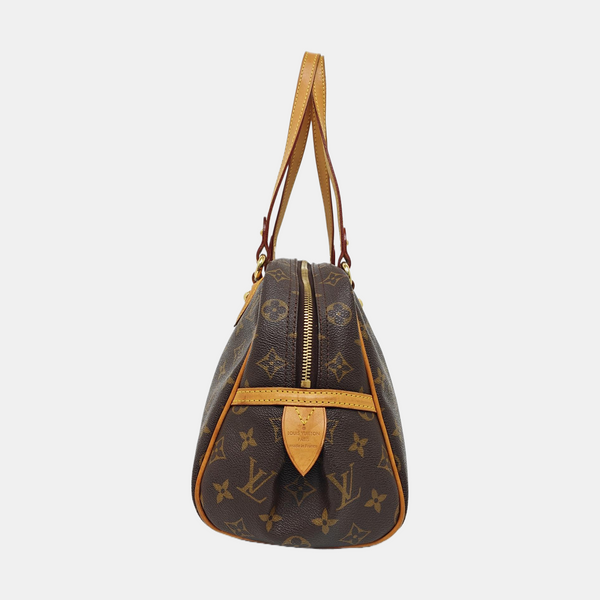 MONTORGUEI PM Monogram Coated Canvas Brown