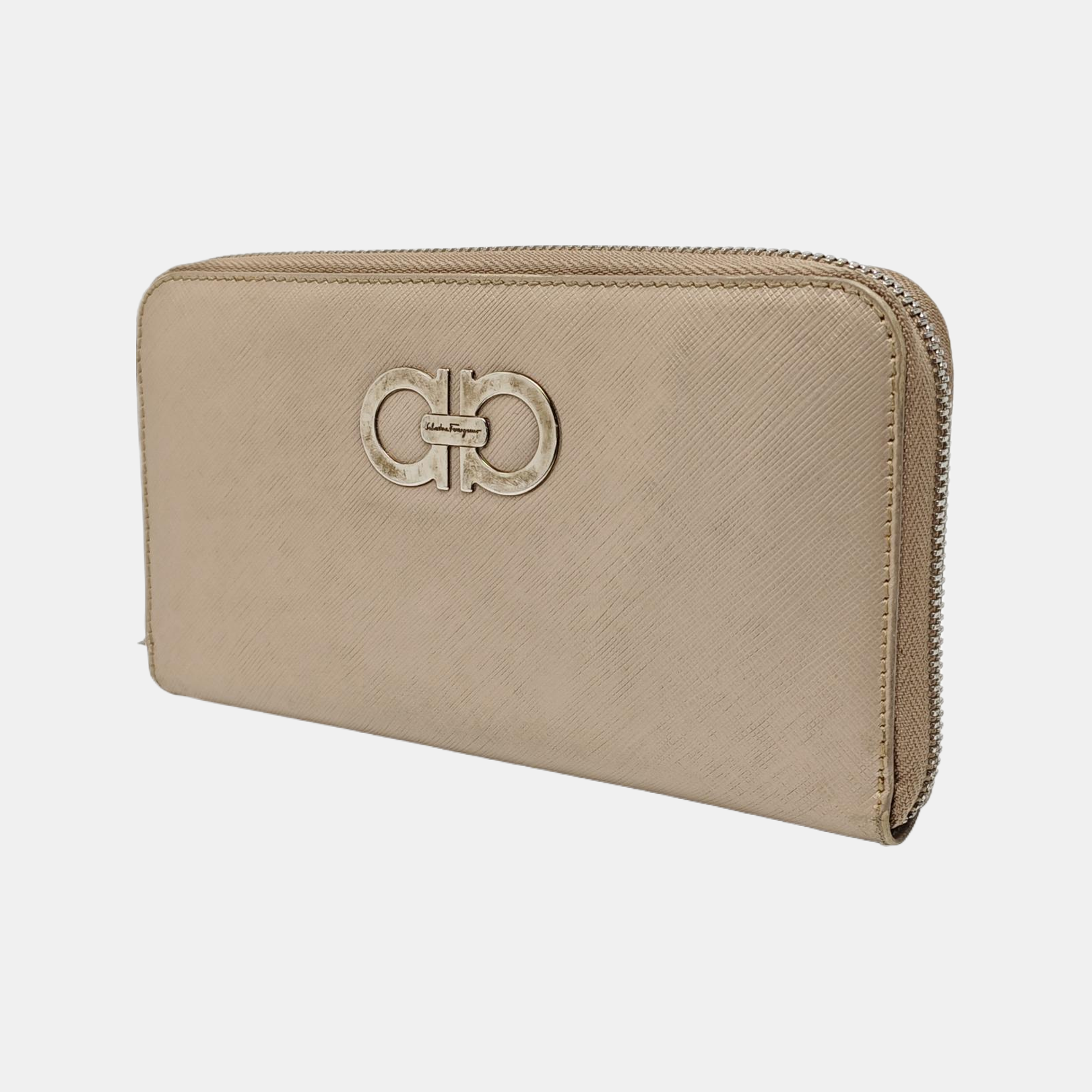 Authenticated pre-owned  Gancini Calfskin Beige Wallet - Wallet at Looply