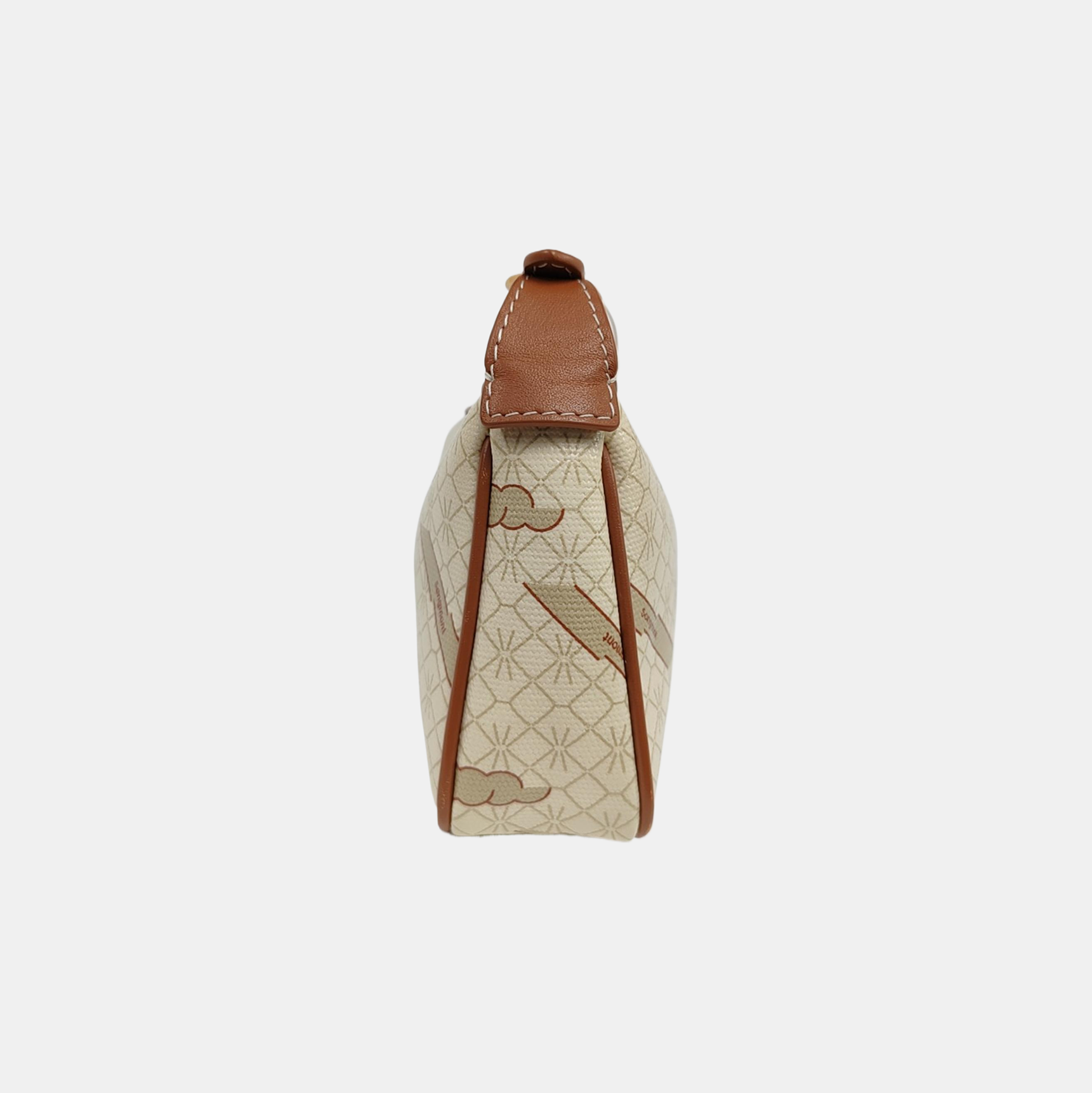 Coated Canvas Shoulder Bag Beige