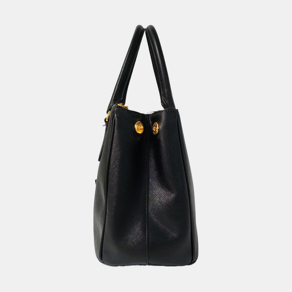 Galleria Large Saffiano Calfskin Black