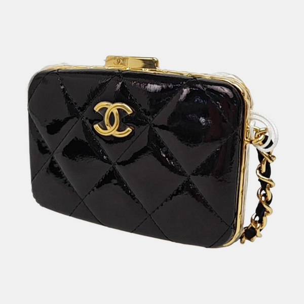 Quilted Lambskin Shoulder Bag Black