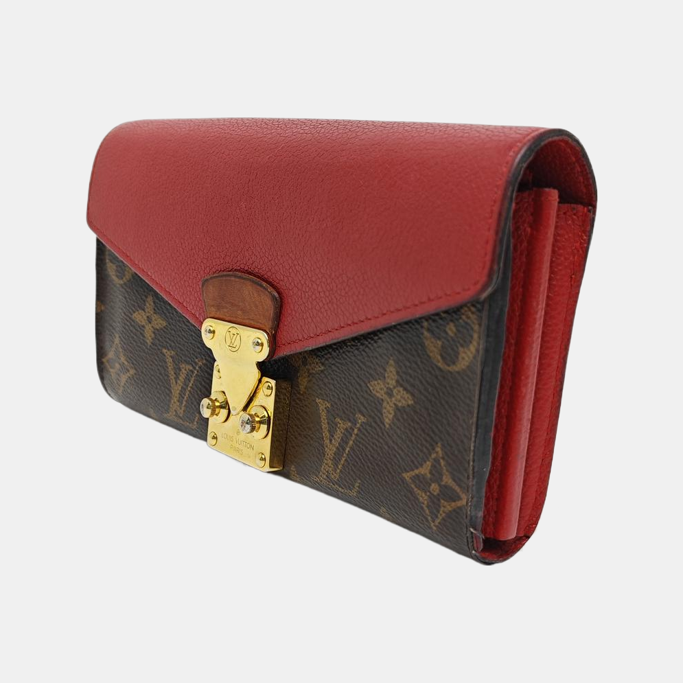 PALLAS Monogram Calfskin Red Wallet