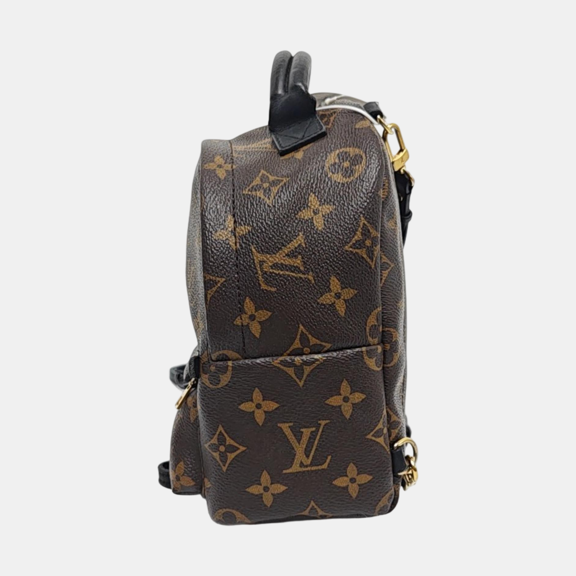 Authenticated pre-owned  PALM SPRINGS Mini Monogram Coated Canvas Brown - Backpack at Looply